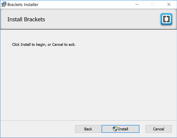bracketsインストール画面2