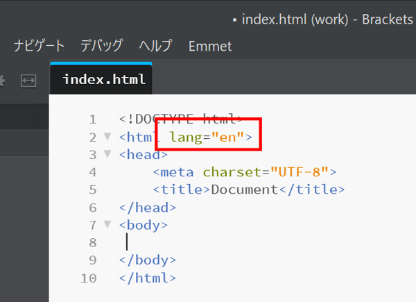 HTMLのlangがen