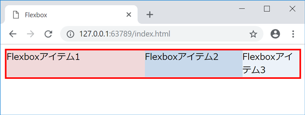 flex-shrinkの設定値を要素毎に別の値