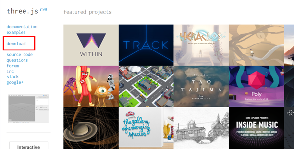 three.jsのExampleファイルダウンロード