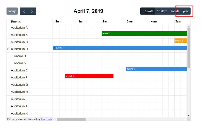 Javascriptのfullcalendarライブラリでガントチャート アールエフェクト