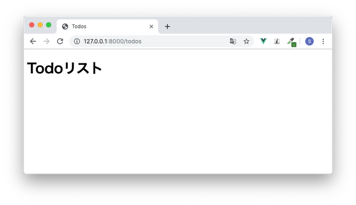 Todoリストの表示画面