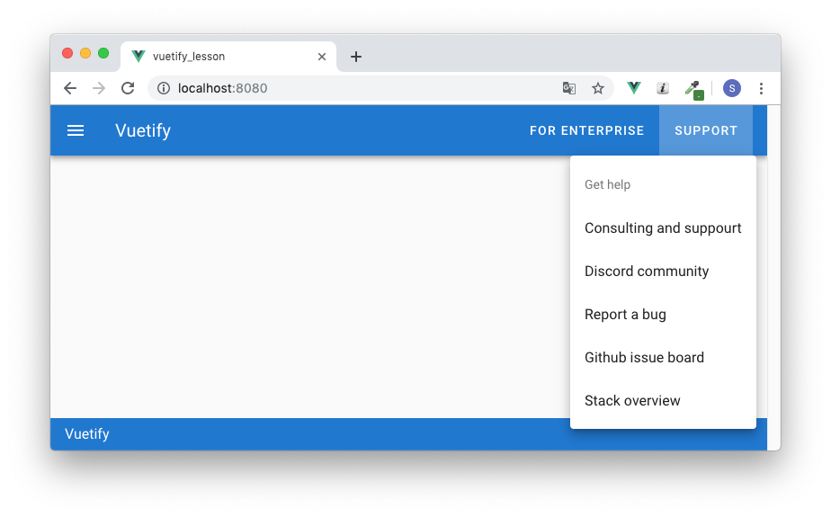 v-forでドロップダウンメニューを作成