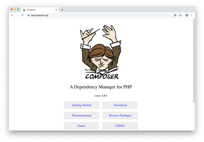 composerのトップページ