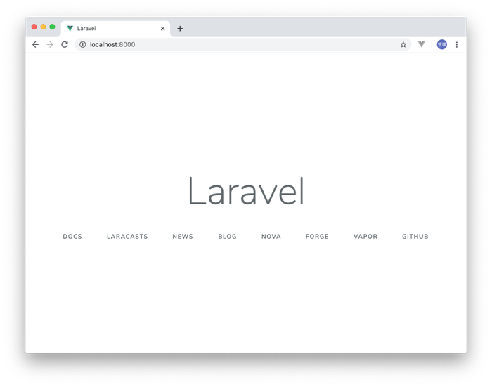 Laravelの初期画面