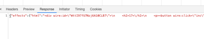 バックエンドからのResponseを確認
