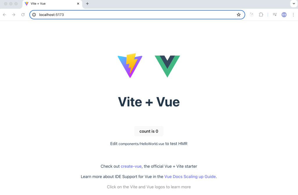 Vue+Vite初期画面