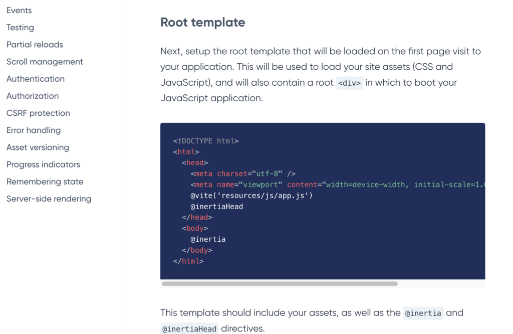 app.blade.phpファイルでのinertiaの設定