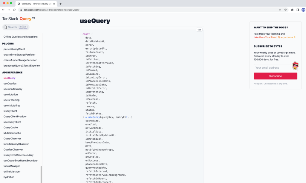 useQuery API
