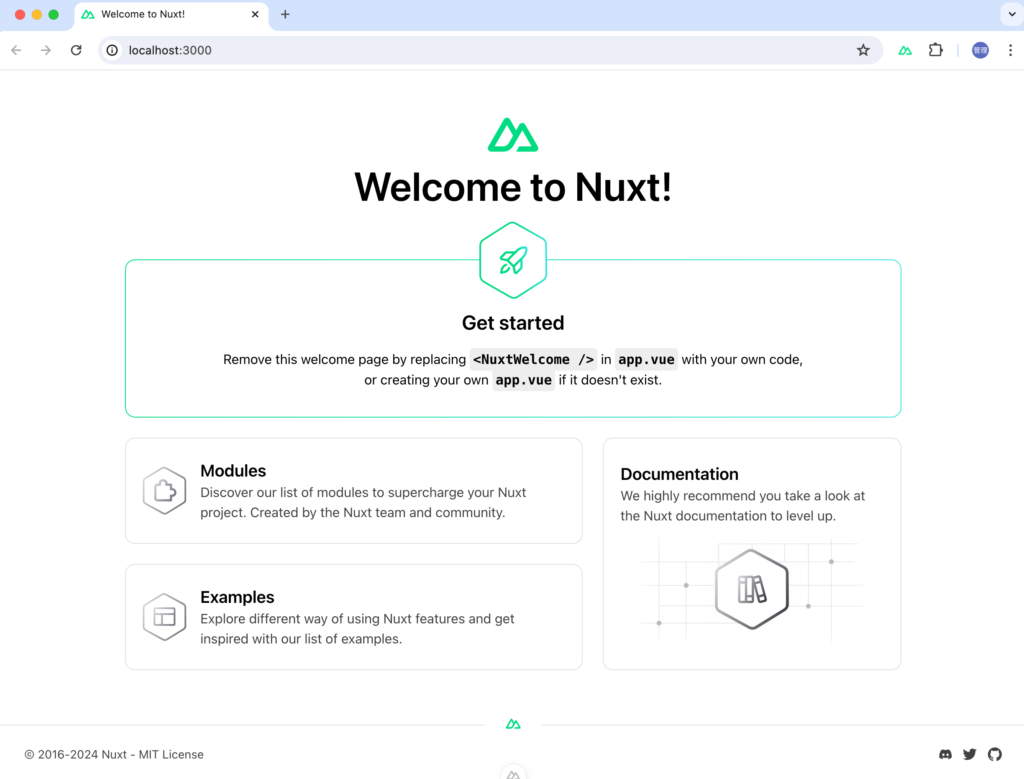 Nuxt3の初期画面