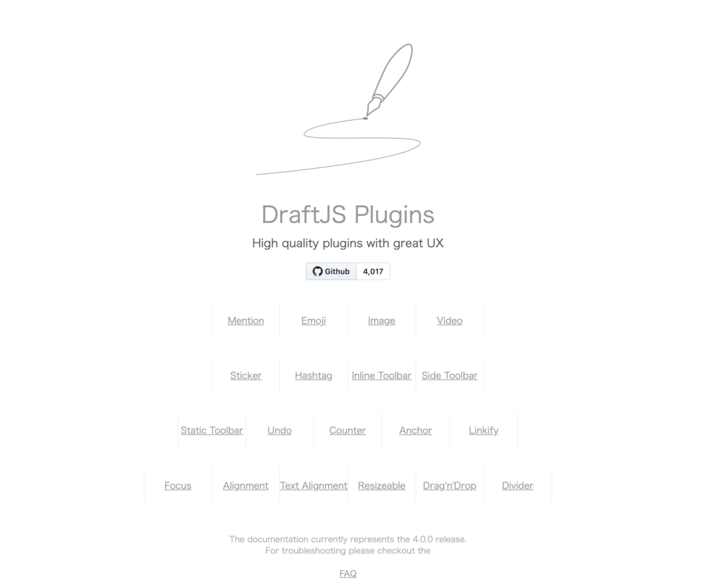 draft-js-pluginsのページ