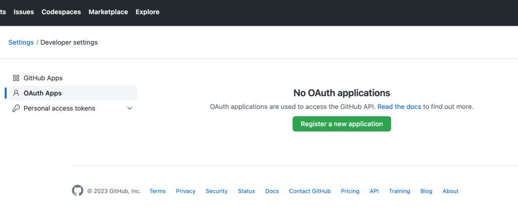 OAuth Appsの選択