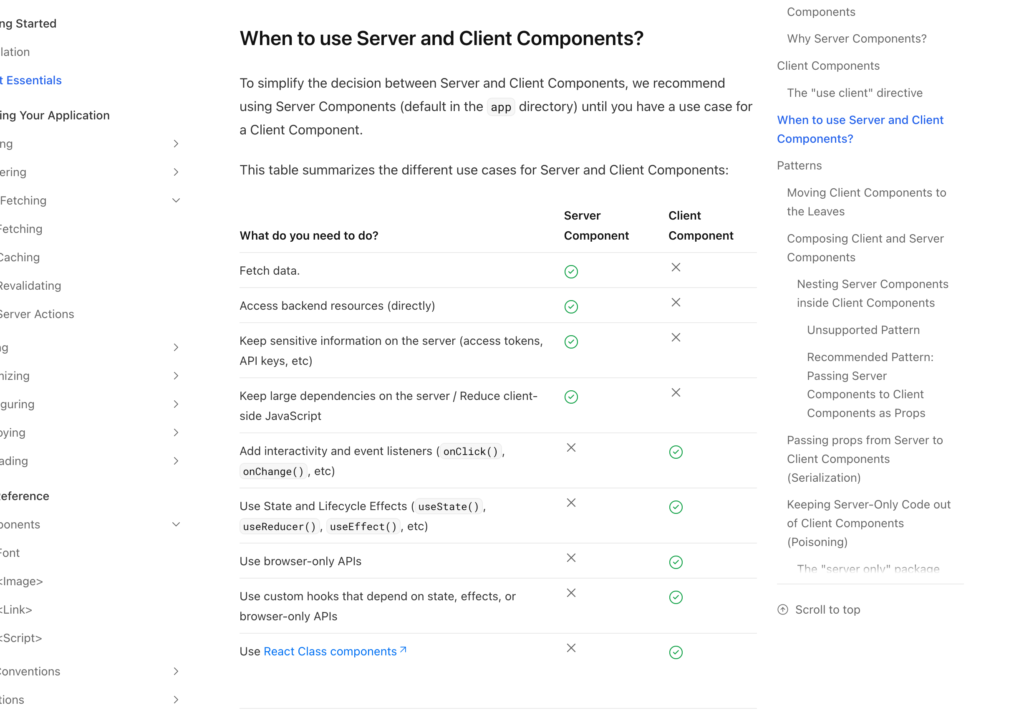 When to use Server and Client Components?